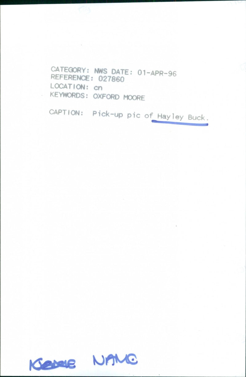 Hayley Buck - Vintage Photograph