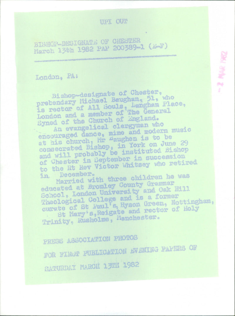 Prebendary Michael Baughan - Vintage Photograph