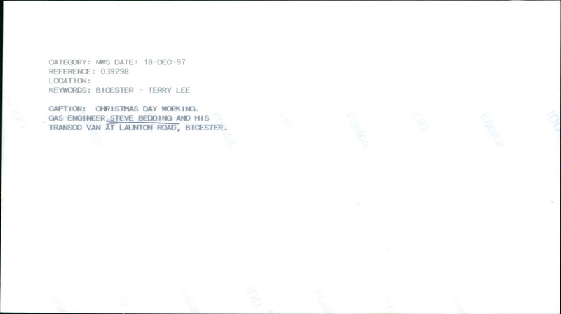 Steve Bedding - Vintage Photograph