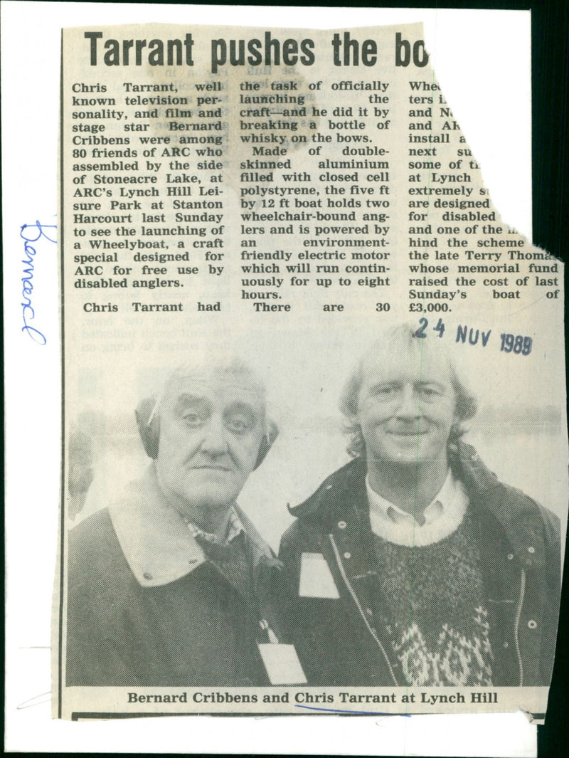 Bernard Cribbens & Chris Tarrant - Vintage Photograph
