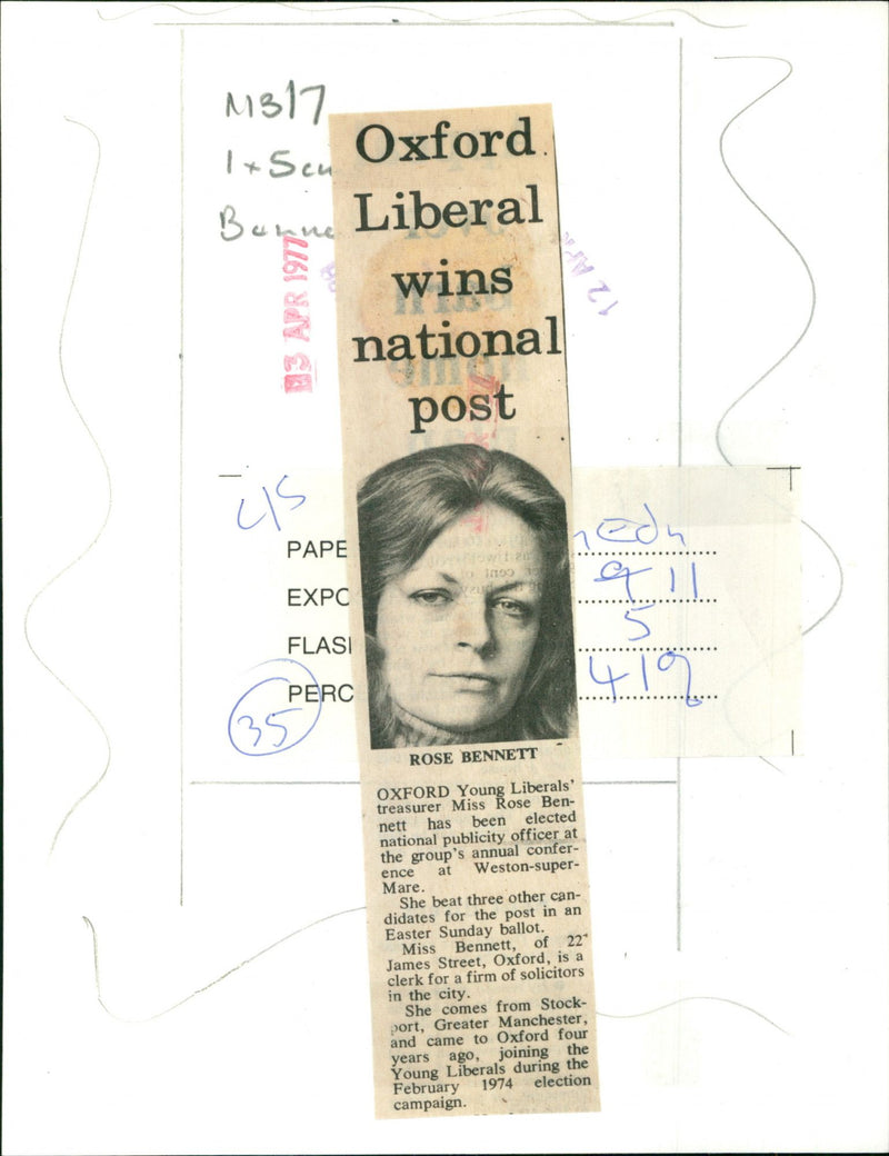 Rose Bennett - Vintage Photograph