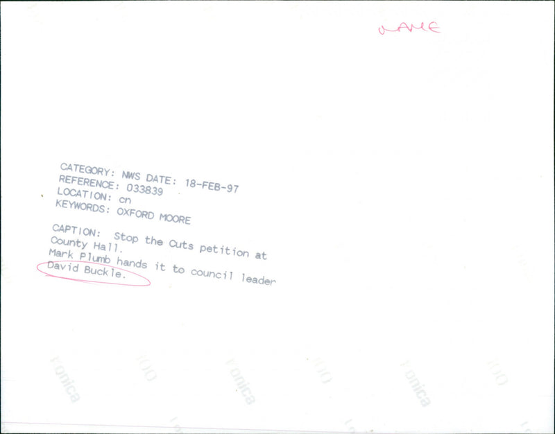 David Buckle - Vintage Photograph