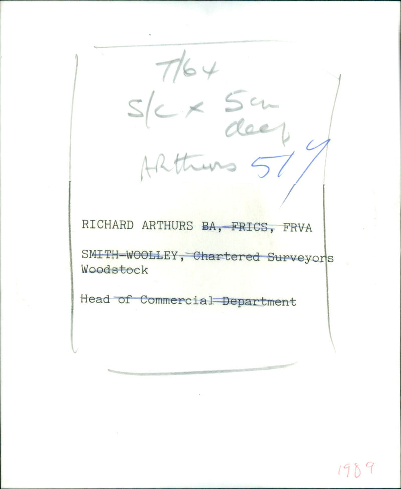 Richard Arthurs - Vintage Photograph