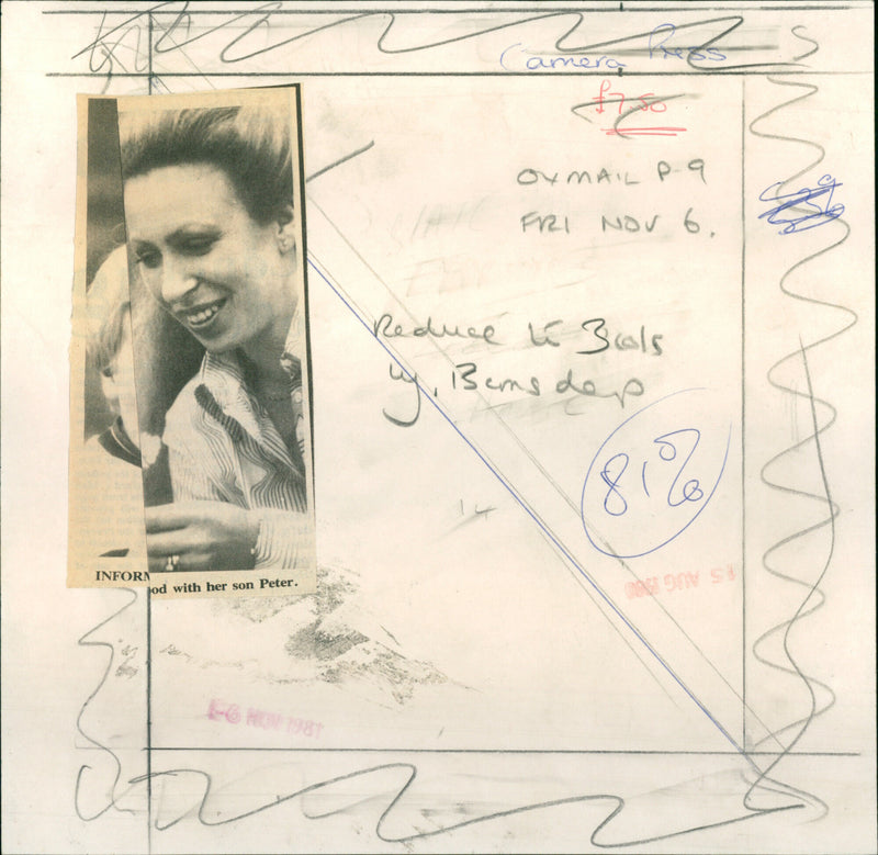 Princess Anne and her son Peter - Vintage Photograph