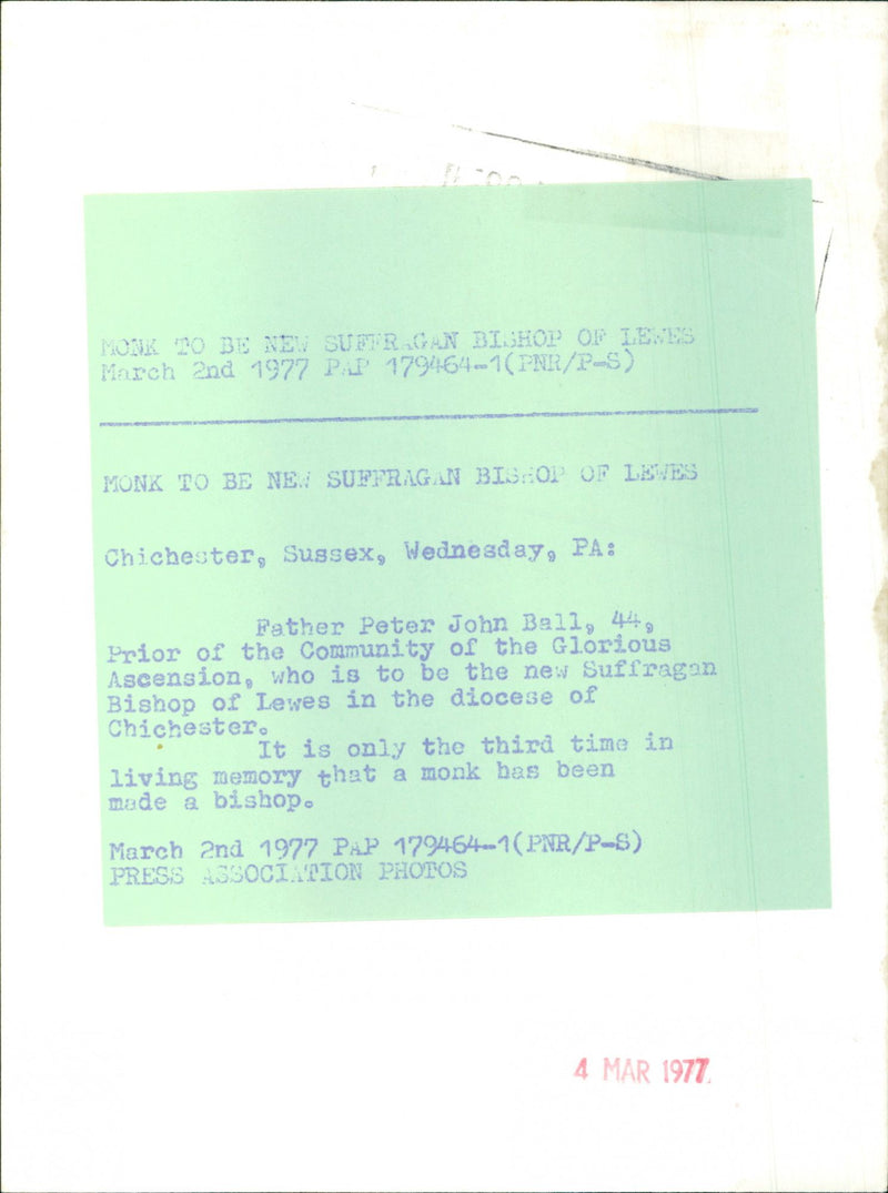 Father Peter John Ball - Vintage Photograph