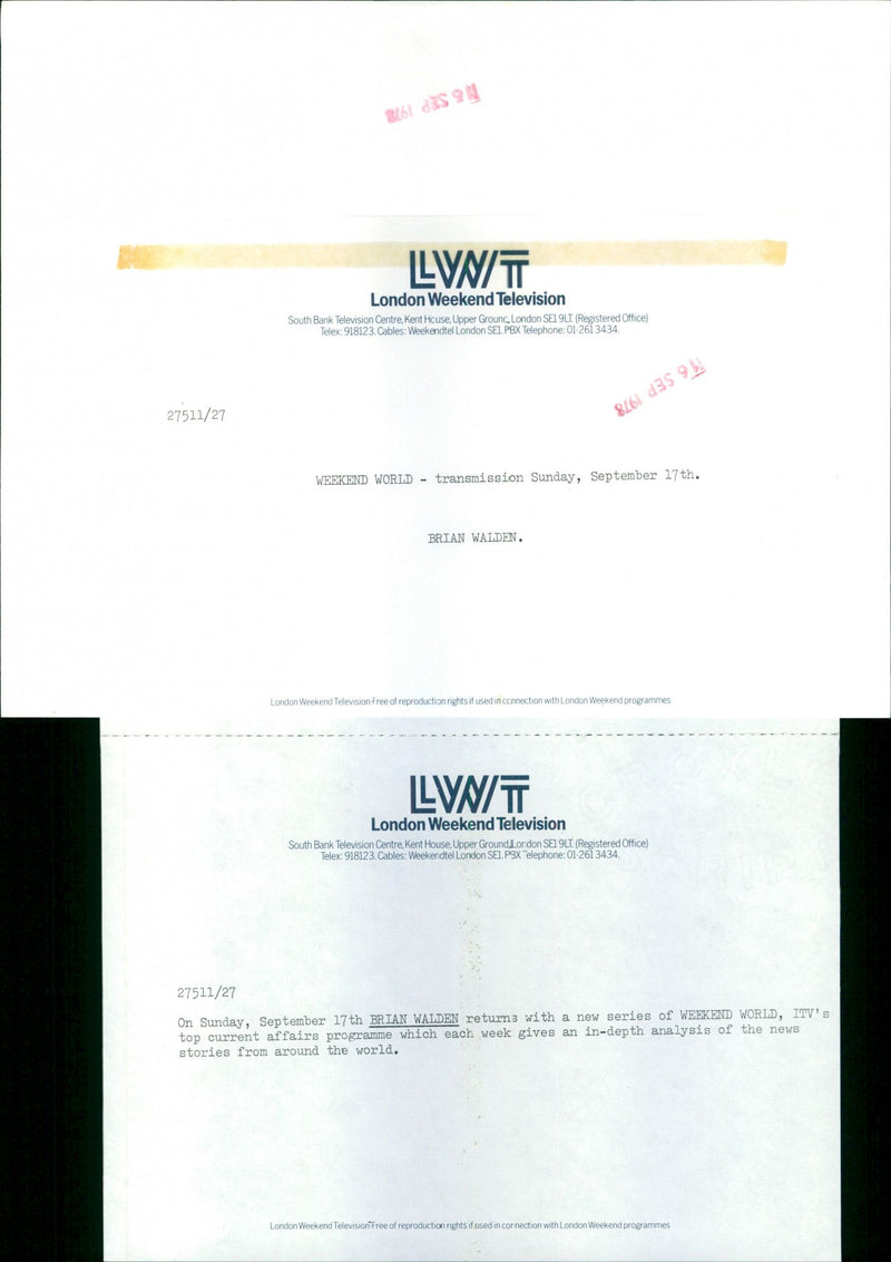 Brian Walden - Vintage Photograph