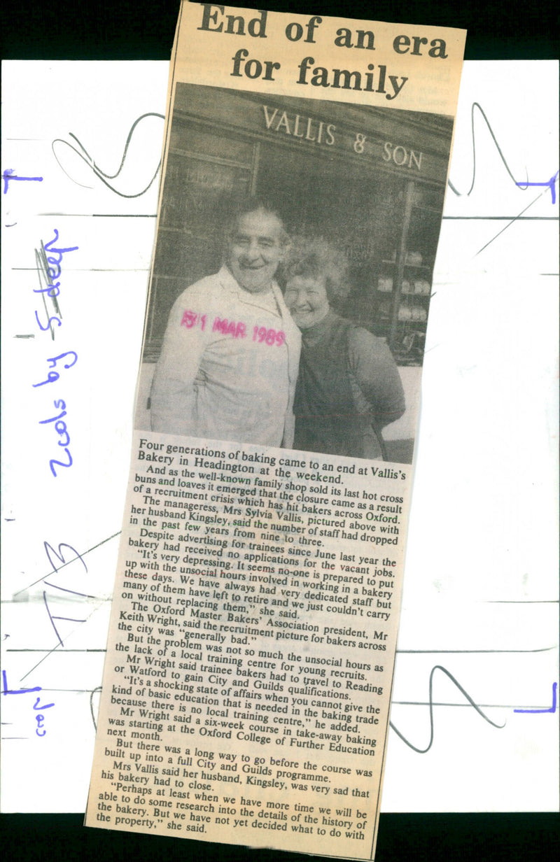 Vallis's Bakery - Vintage Photograph