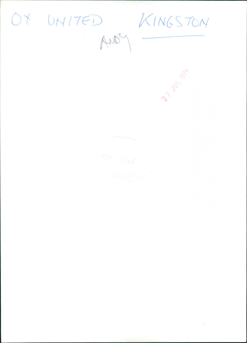 Andy Kingston - Vintage Photograph