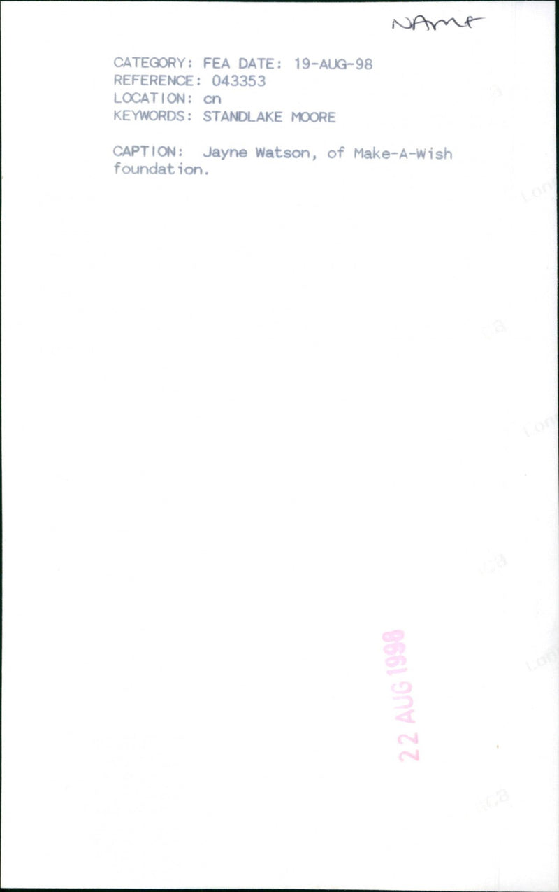 Jayne Watson - Vintage Photograph