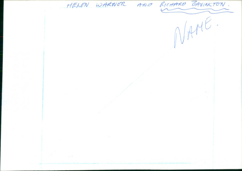 Helen Warner & Richard Bavington - Vintage Photograph