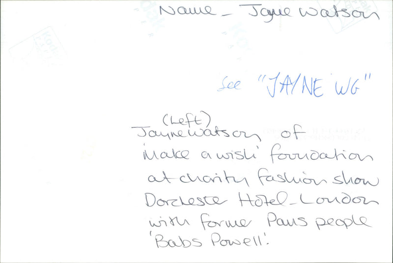 Jayne Watson - Vintage Photograph