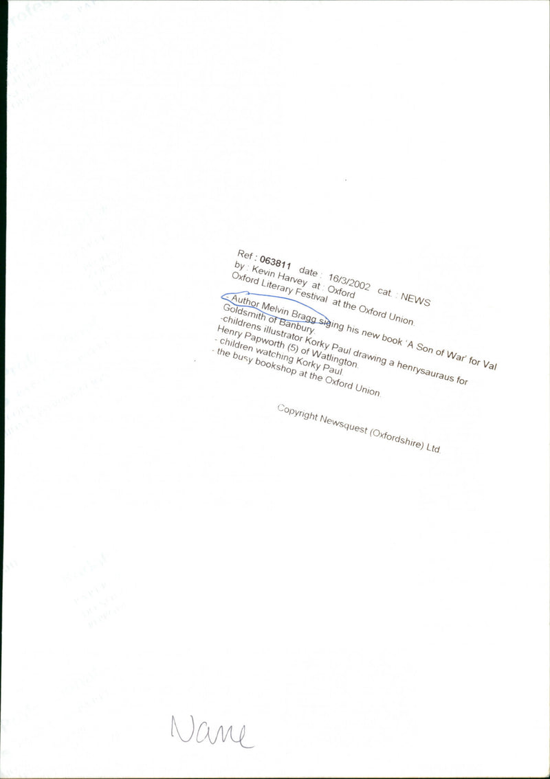 Melvyn Bragg - Vintage Photograph