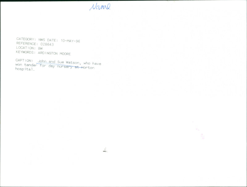 John and Sue Watson - Vintage Photograph