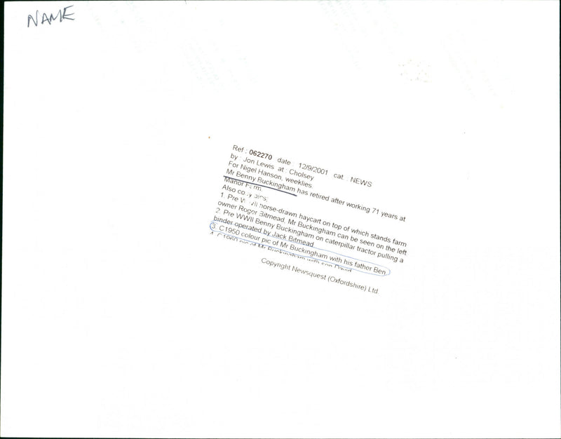 Benny Buckingham - Vintage Photograph