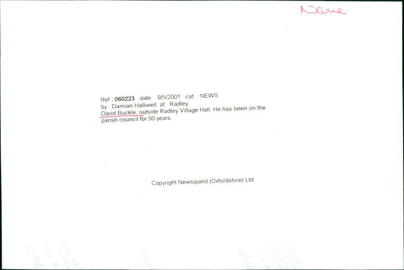 David Buckle - Vintage Photograph