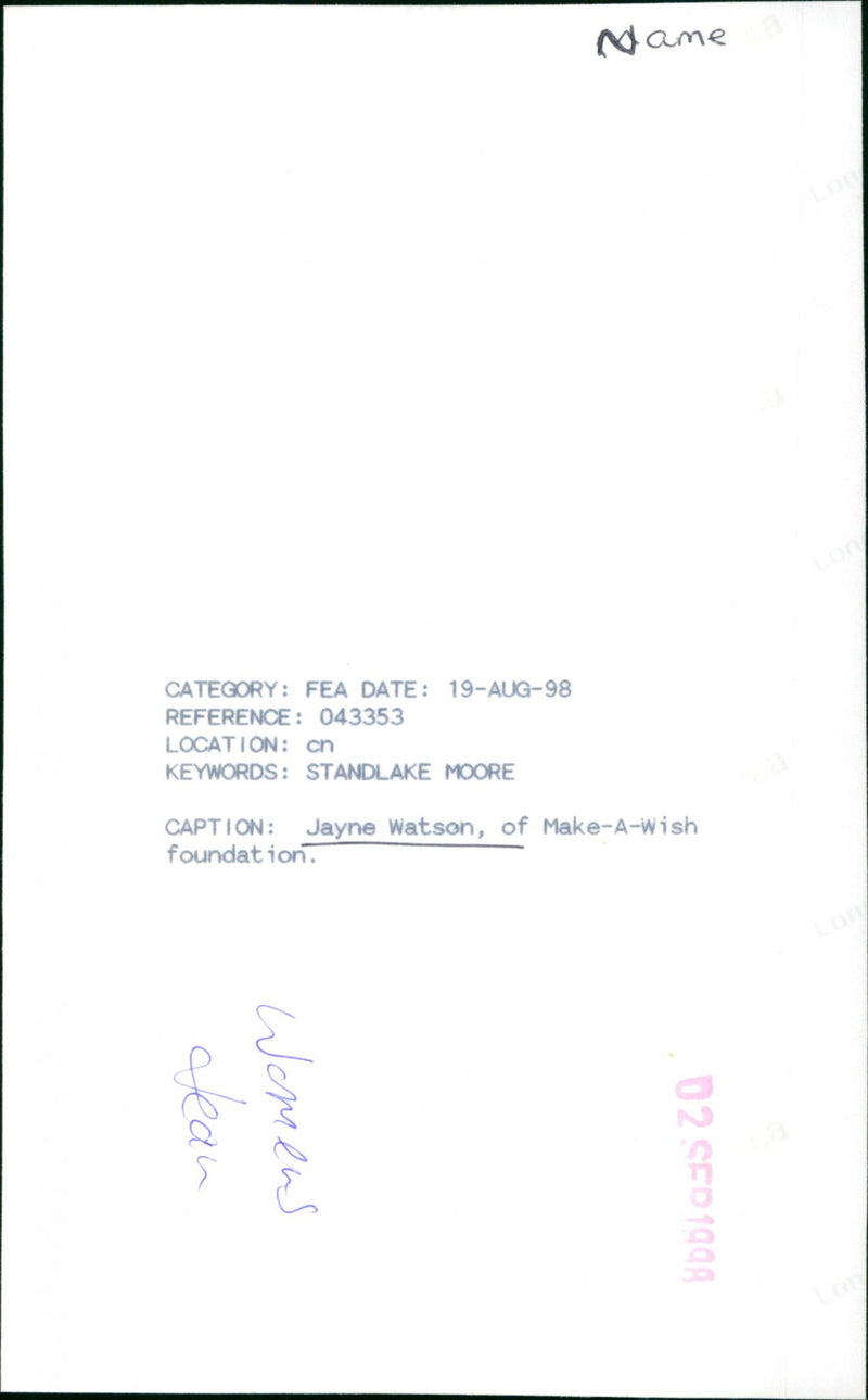 Jayne Watson - Vintage Photograph