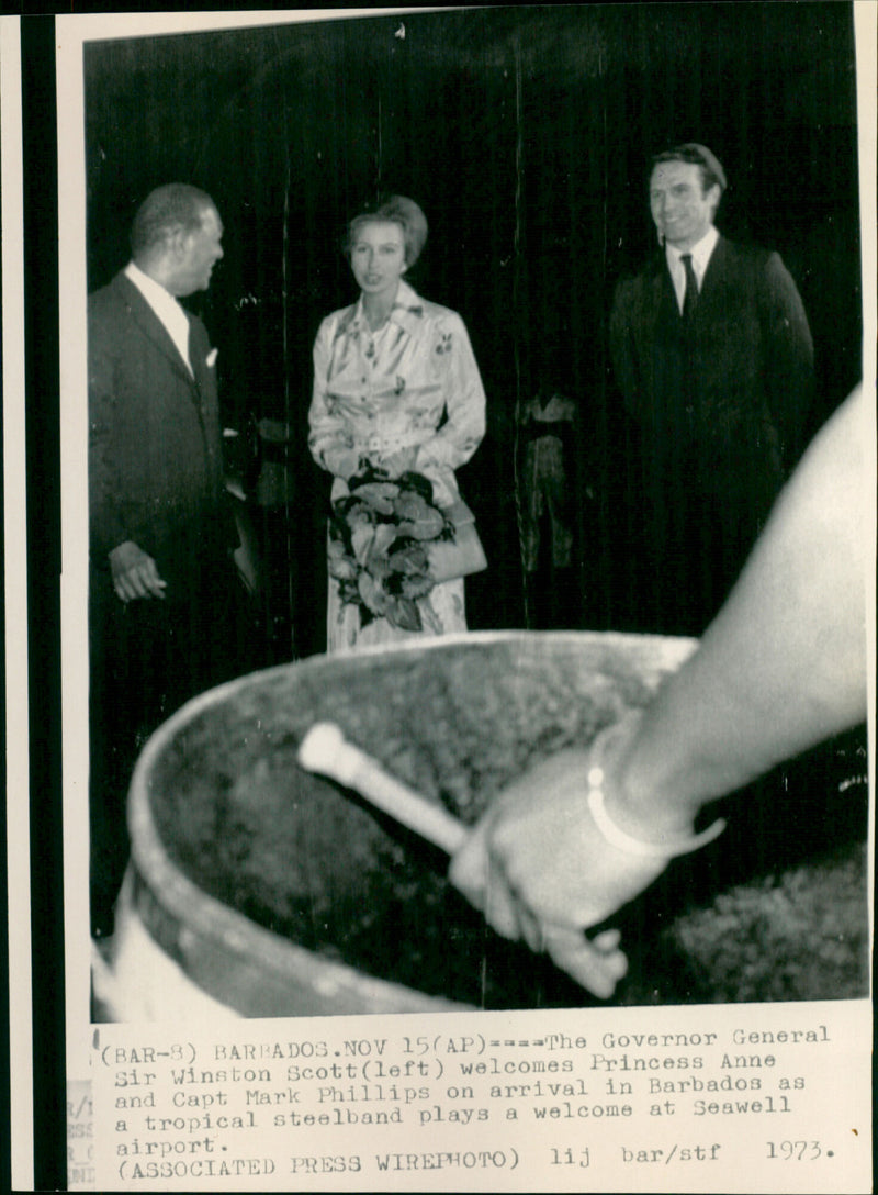 Captain Mark Phillips, Princess Anne and Sir Winston Scott - Vintage Photograph