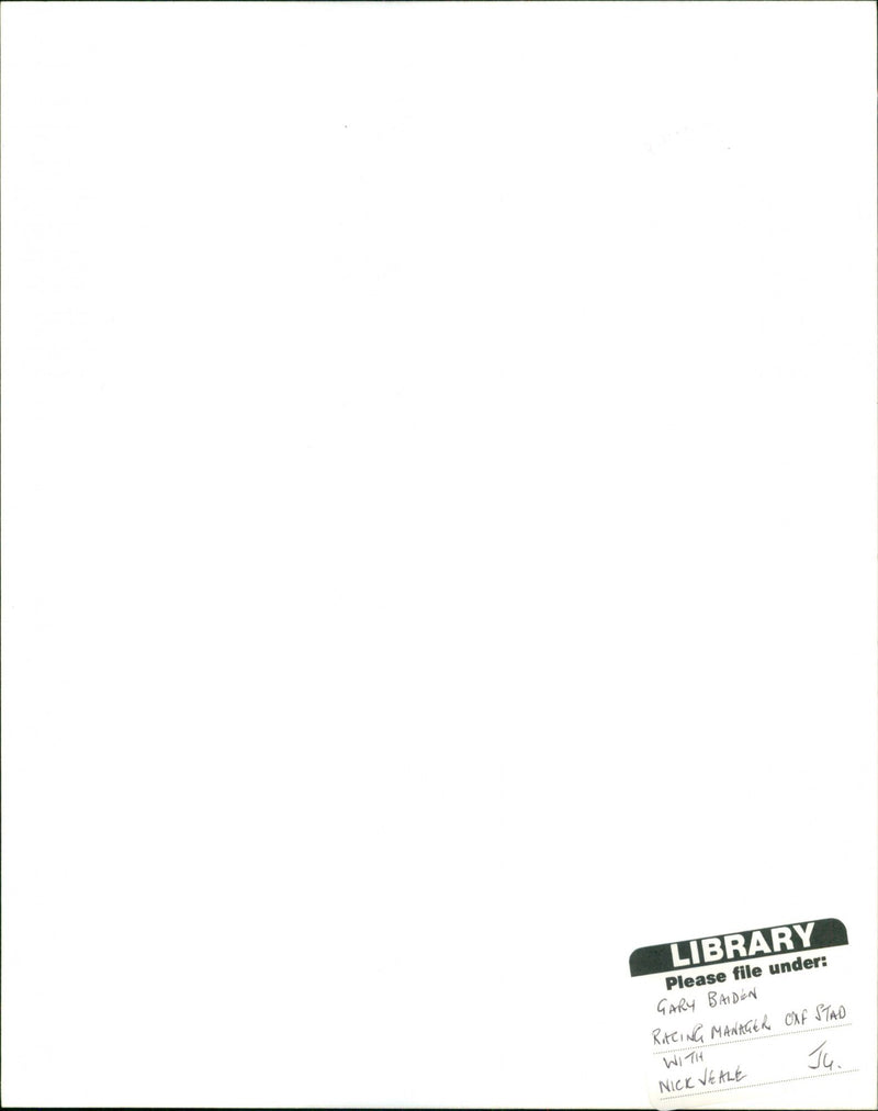 Gary Balden - Vintage Photograph