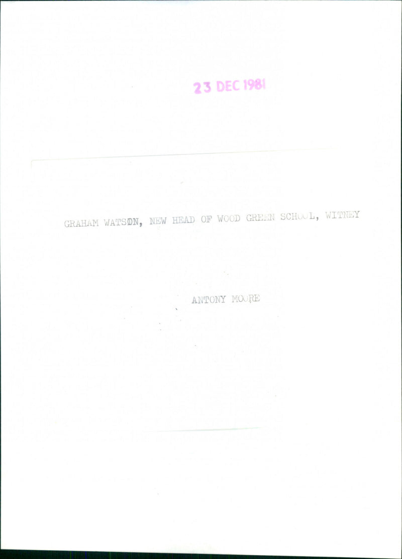 Graham Watson - Vintage Photograph