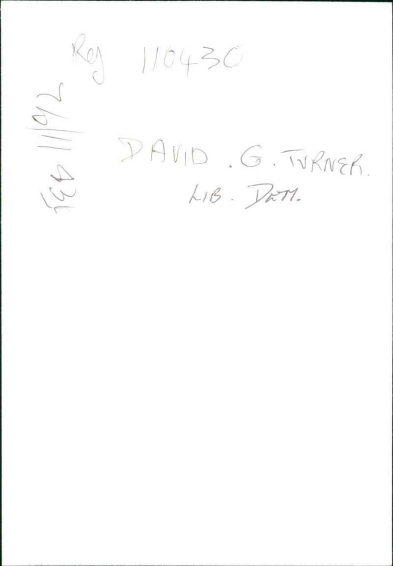 David G. Turner - Vintage Photograph