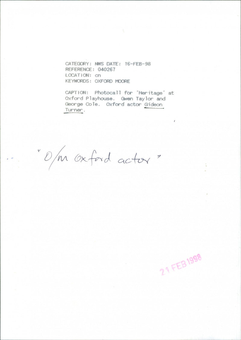 Gideon Turner - Vintage Photograph