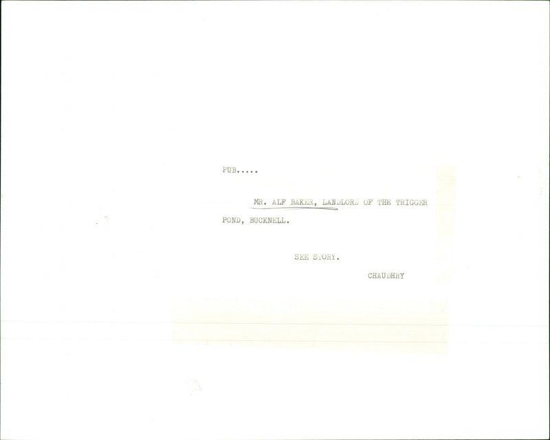 Alf Baker - Vintage Photograph