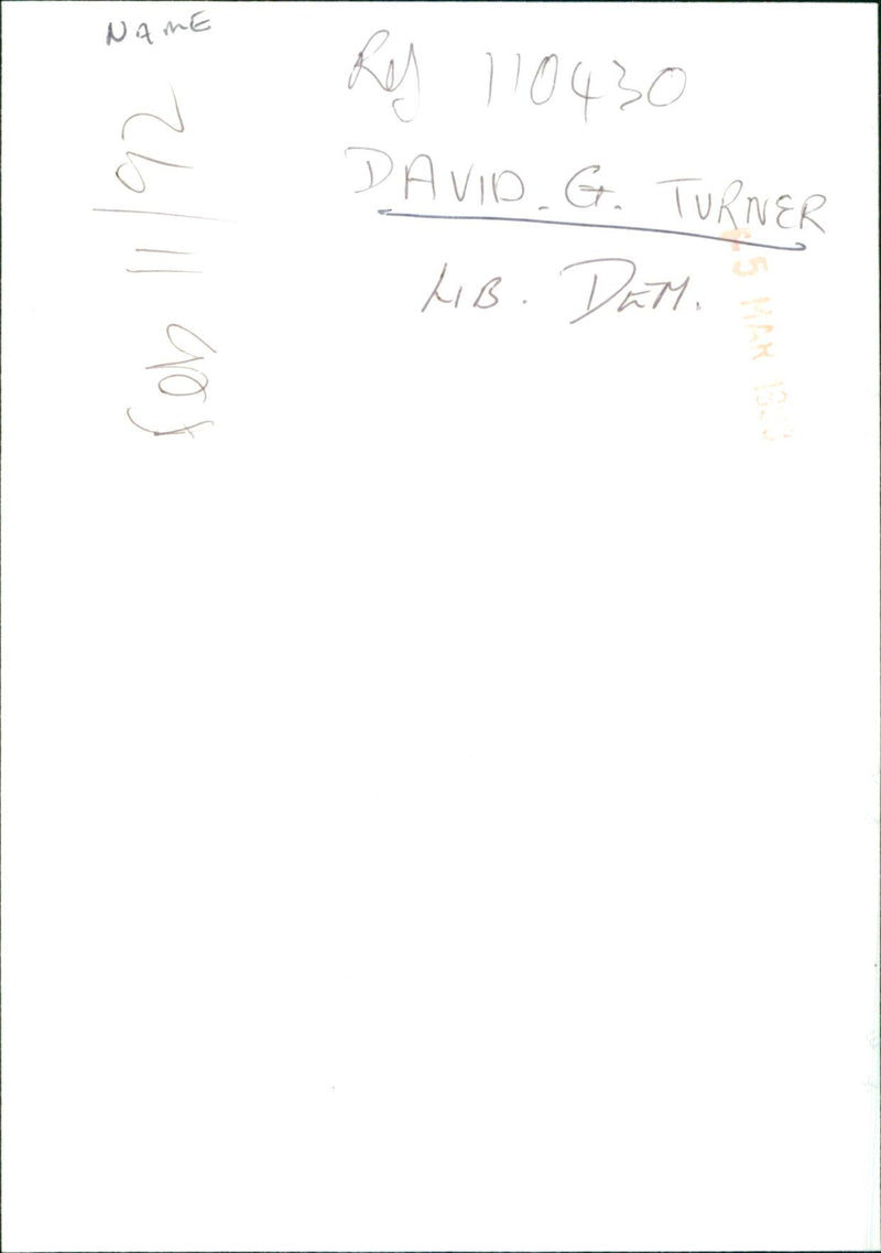 David G. Turner - Vintage Photograph