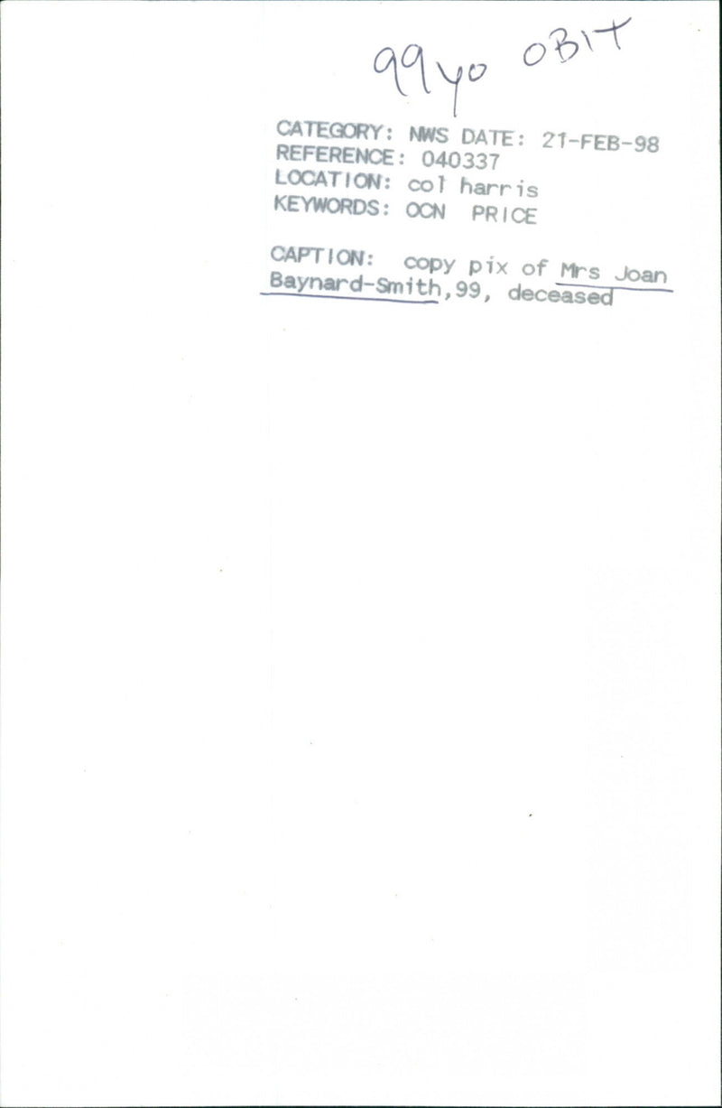 Joan Baynard-Smith - Vintage Photograph