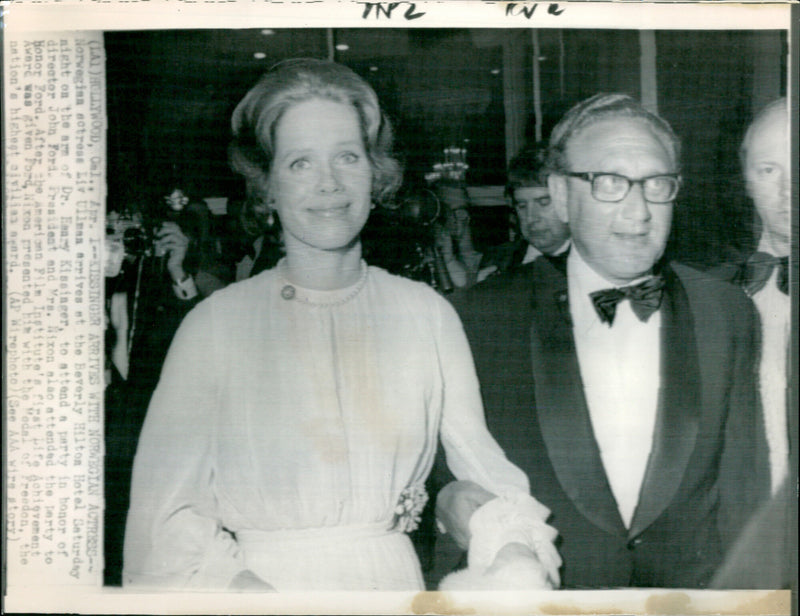 Liv Ullman, Dr. Henry Kissinger - Vintage Photograph