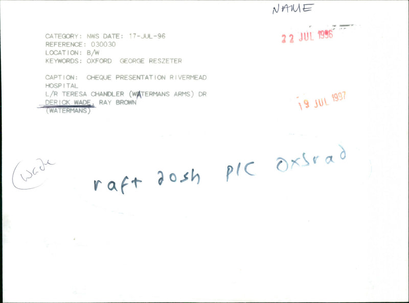 Dr. Derick Wade - Vintage Photograph