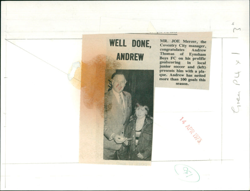 Joe Mercer - Vintage Photograph