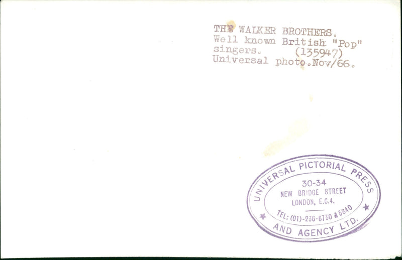 The Walker Brothers - Vintage Photograph