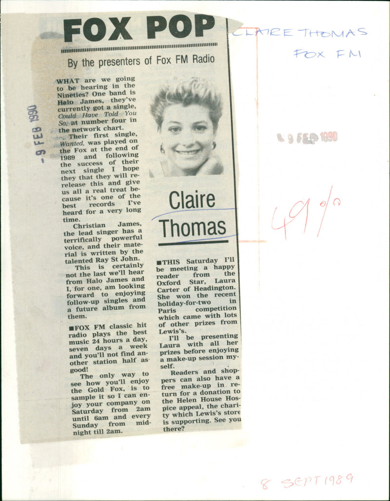 Claire Thomas - Vintage Photograph