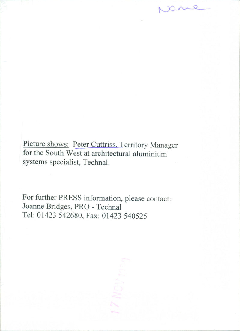 Peter Cuttriss - Vintage Photograph