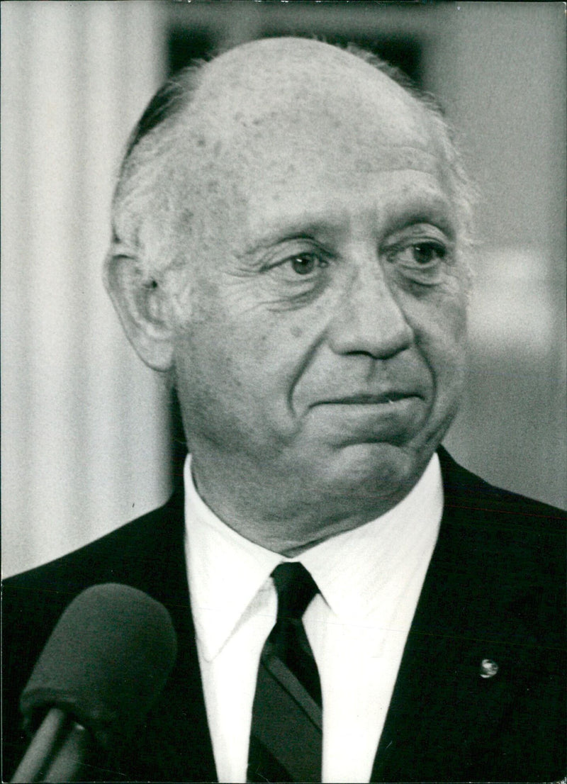 Senator Jacob K. Javits of New York City poses for a portrait in 1969. - Vintage Photograph