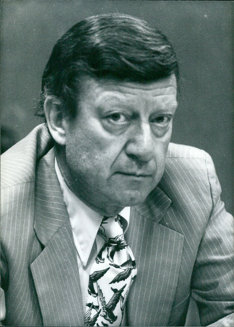 Senator William V. Roth, Inc., Republican Senator from Delaware since 1971, speaks during a press conference in Washington, D.C. on December 20th, 1978. - Vintage Photograph