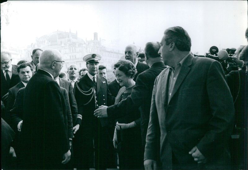 De Gaulle meeting with Soviet officials in Stockholm - Vintage Photograph