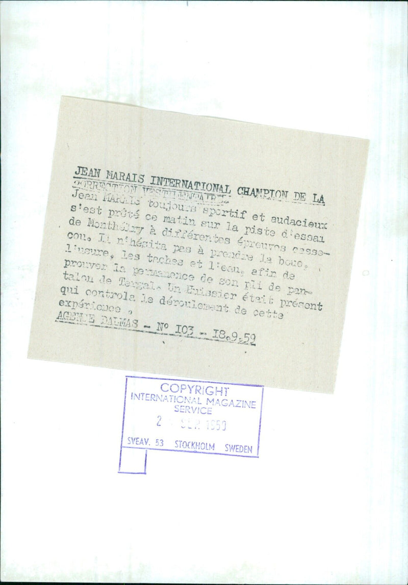 Jean Marais, international champion of vestilendari correction - Vintage Photograph