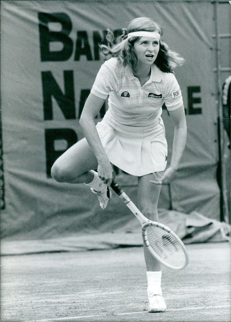 Czech Tennis Player Hana Mandlikova in Action - Vintage Photograph