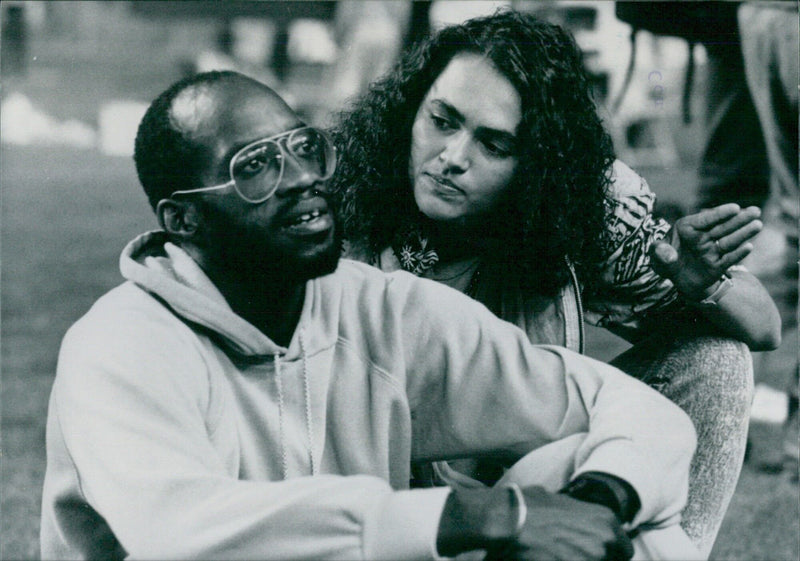 American Athlete Edwin Moses and his wife - Vintage Photograph