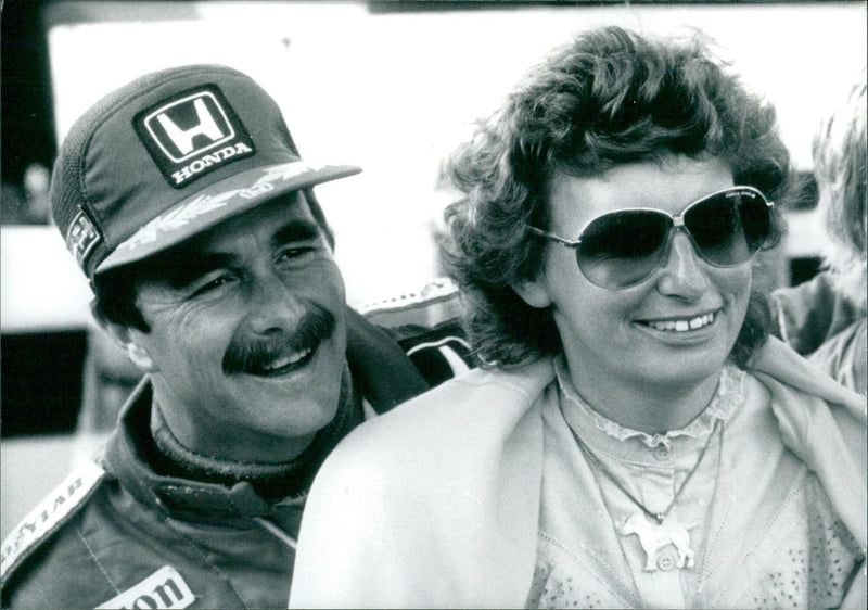 British Racing Drivers Nigel and Rosanne Mansell - Vintage Photograph