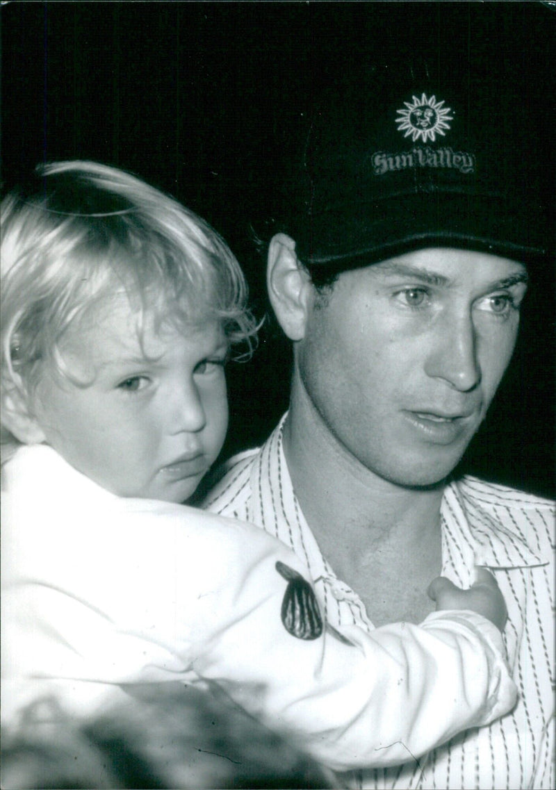 American Tennis Player John McEnroe with Son Kevin - Vintage Photograph