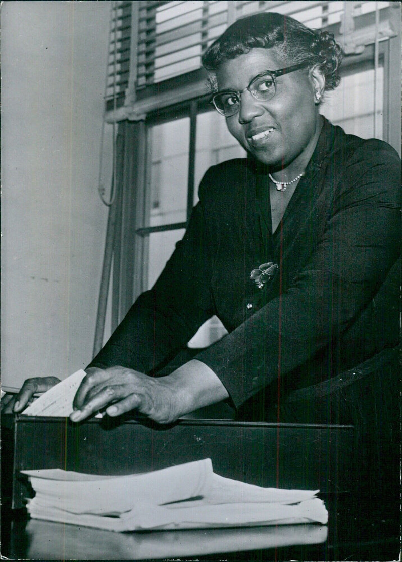 Mrs. Annie Lee Moss at her desk in the Pentagon - Vintage Photograph