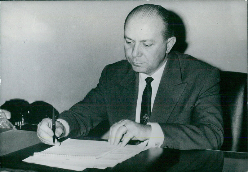 Greek Politicians: NICOLAS MACAREZOS Minister of Co-ordination - Vintage Photograph