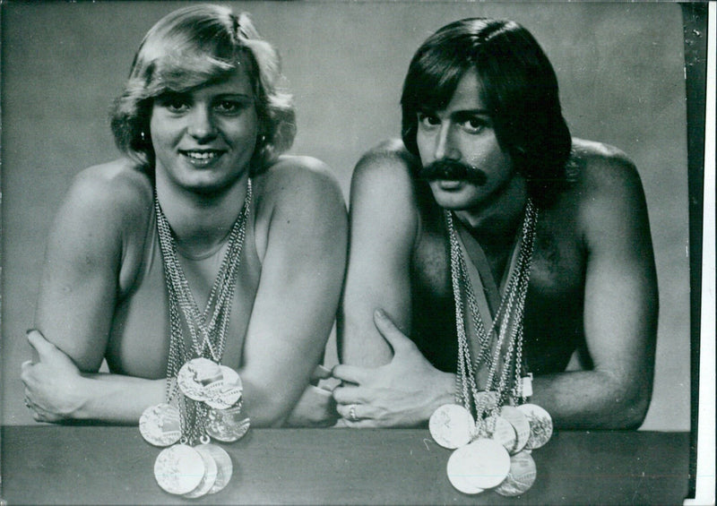 East German Swimmers Kornelia Ender & Roland Matthes - Vintage Photograph