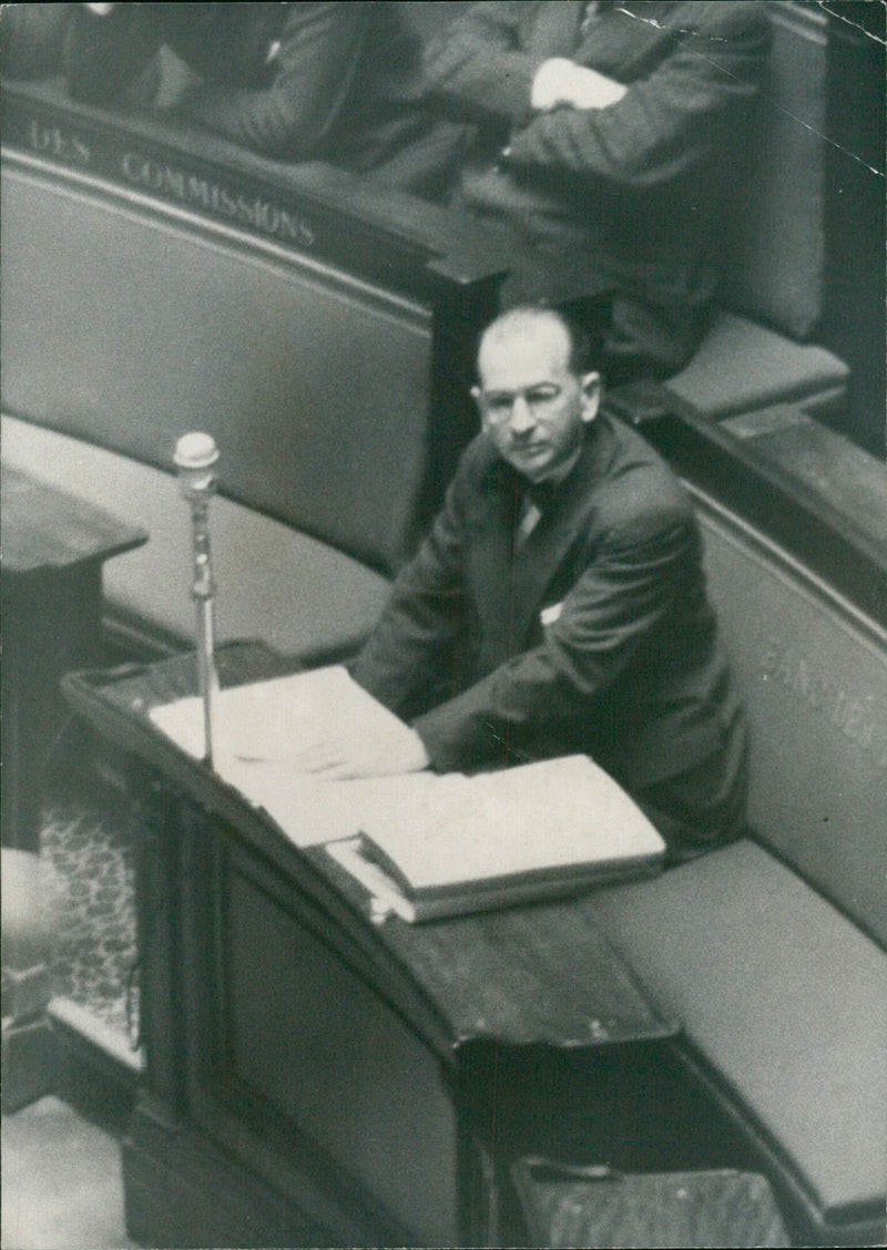 Mr Edgar FAURE seeks his investiture before the National Assembly - Vintage Photograph