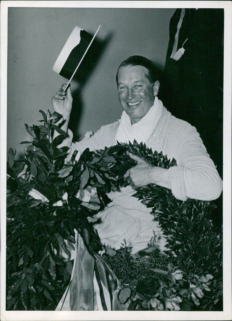 Maurice Chevalier in his dressing room after the first performance - Vintage Photograph