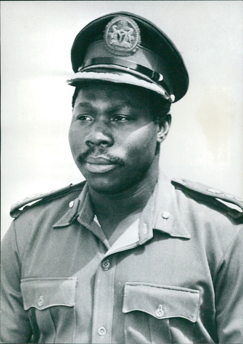 Nigerian Politicians: Brig. Olusegun 08asanjo, Nigerian military leader; Chief of Staff, Supreme Military Headquarters. - Vintage Photograph