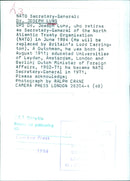 Dr. Joseph Luns, Secretary-General of NATO - Vintage Photograph