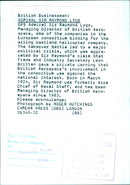 British Businessmen: ADMIRAL SIR RAYMOND LYGO OPS - Vintage Photograph